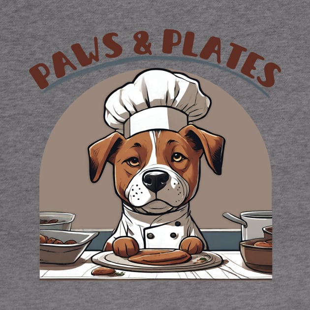 Paws & Plates - Cute Dog Chef Kitchen Apron by Tecnofa